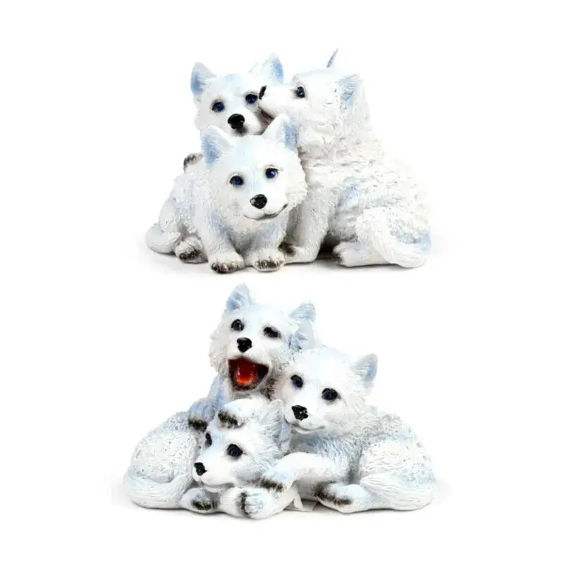 Puckator Blanc Trio Of Wolf Cubs Decorative Figurine