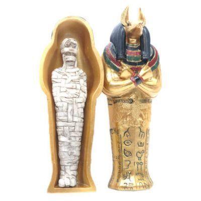 5055071576294 - Sarkophagusstatuette Anubis und Mumie klein Puckator