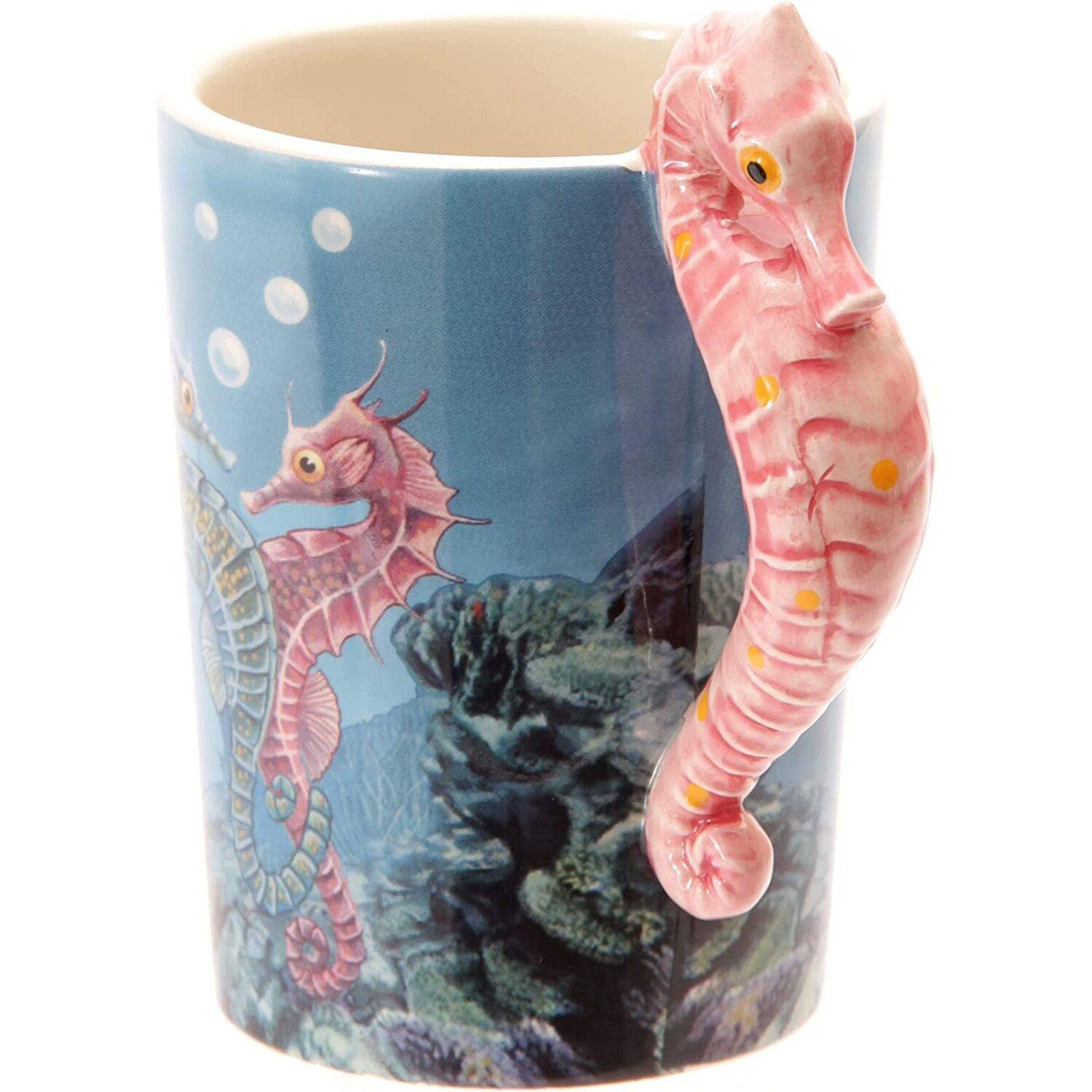 5055071683503 - Tasse mit Henkel dekoriert von lisa parker Seepferdchen Meerestier Meer &  Meeresleben Puckator