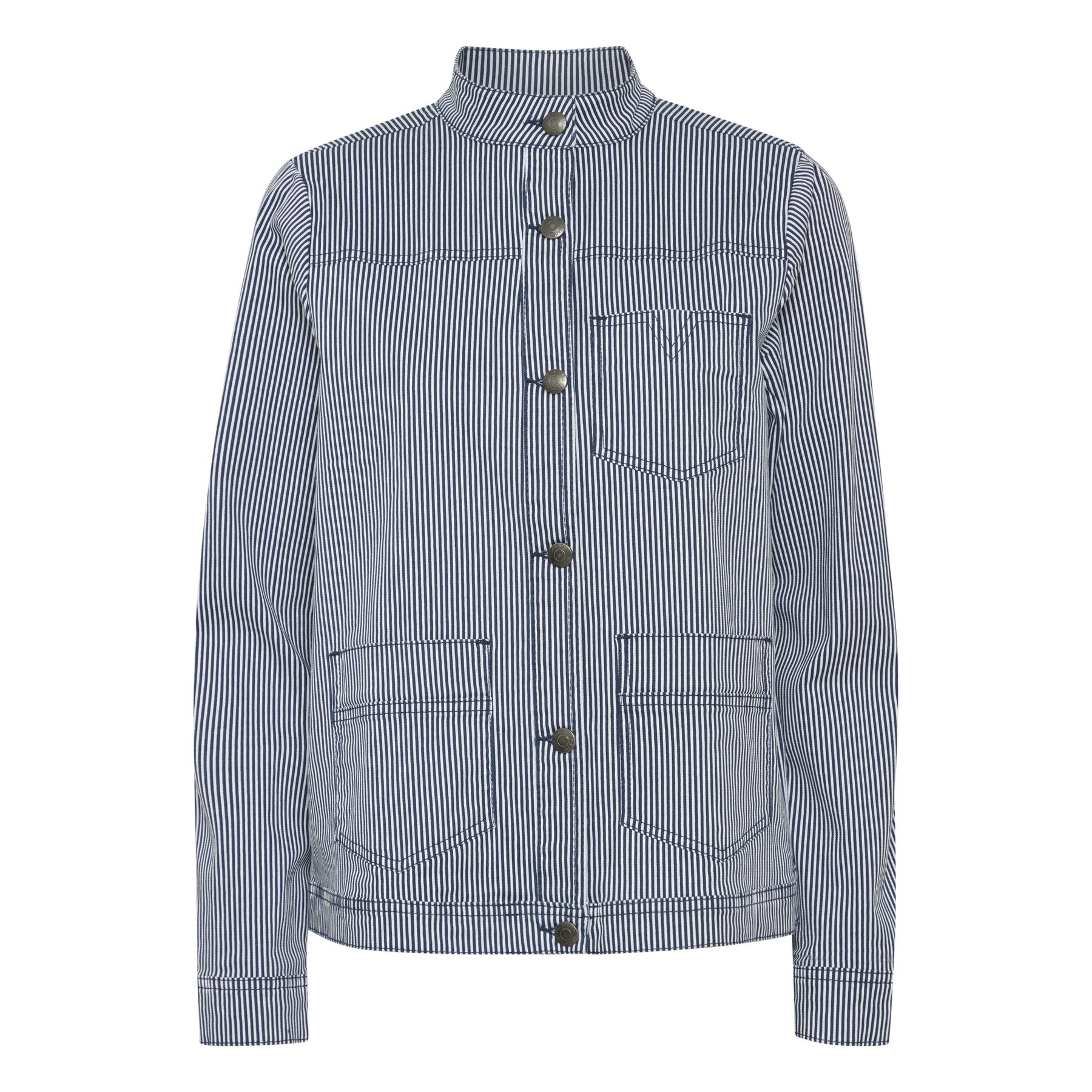 5715376890944 - Gestreifte Damen-Jeansjacke mit langen Ärmeln Nolly