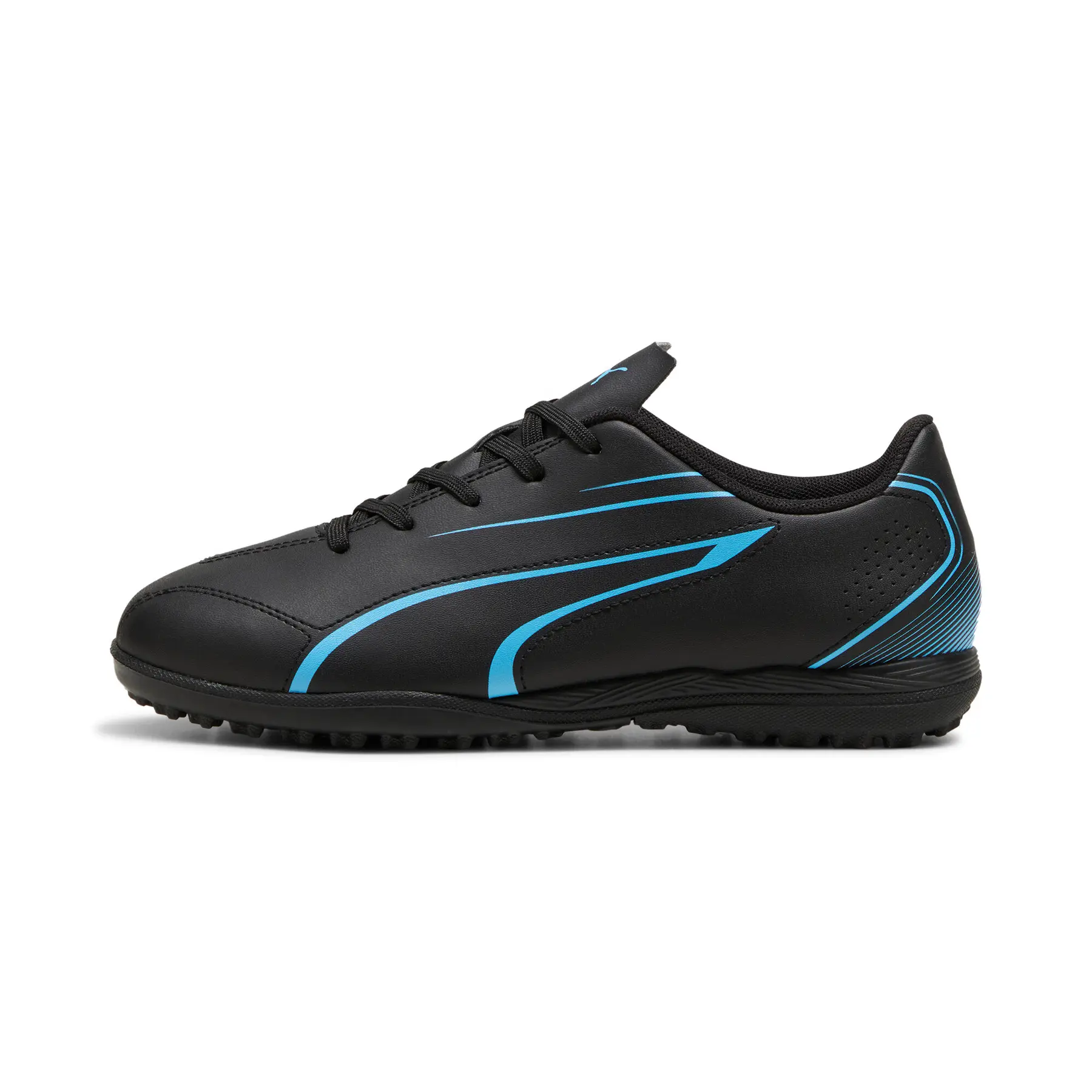 Puma voetbalschoenen junior Vitoria TT kunstgras zwart blauw comfort.
