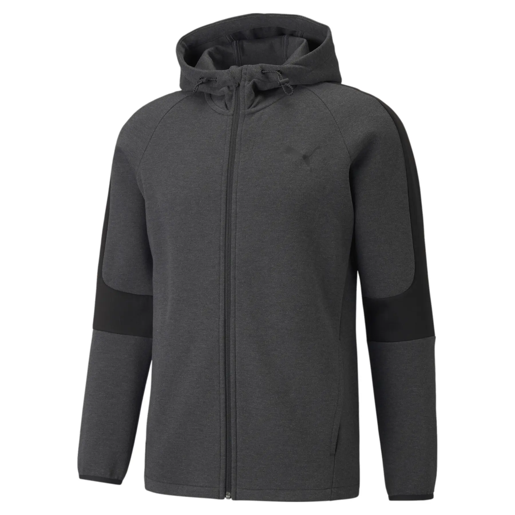 Puma Men's Gris Full-Zip Hoodie Evostripe Core