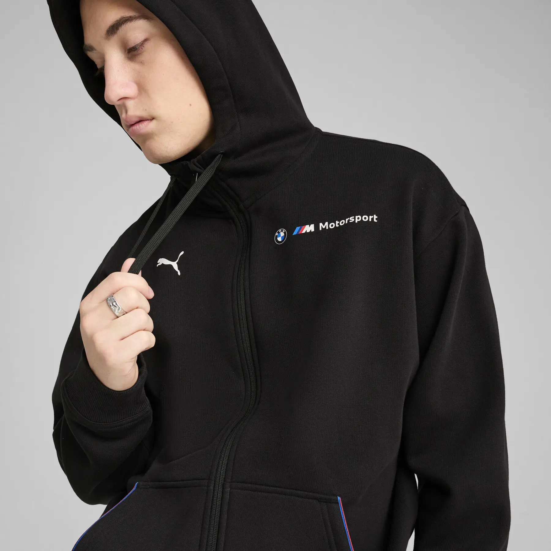 Zip-up hoodie Puma BMW MMS Essentials+ Fleece | Handball-Store