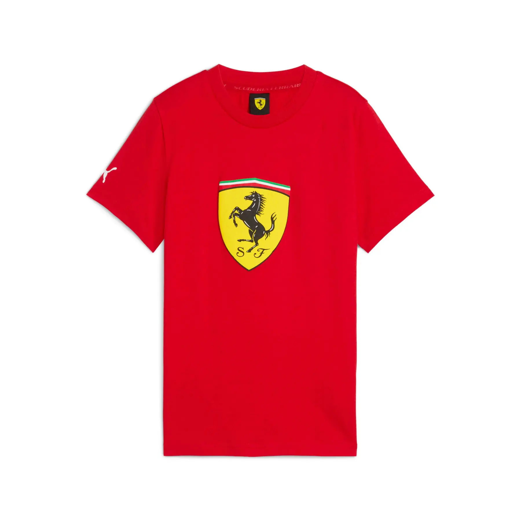 Puma Unisex Kids Rouge Kid's T-Shirt Ferrari Colored Big Shield