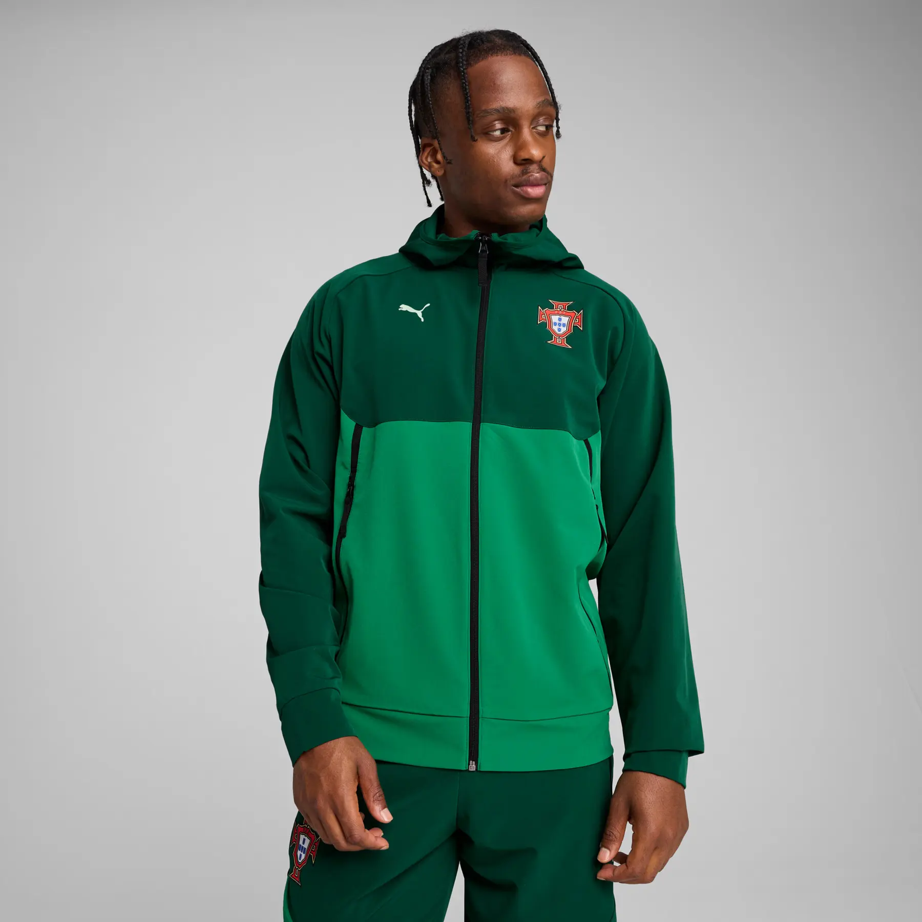 Puma グリーン ジャージジャケット L Sweat jacket Portugal Tech 2025 | Foot-Store