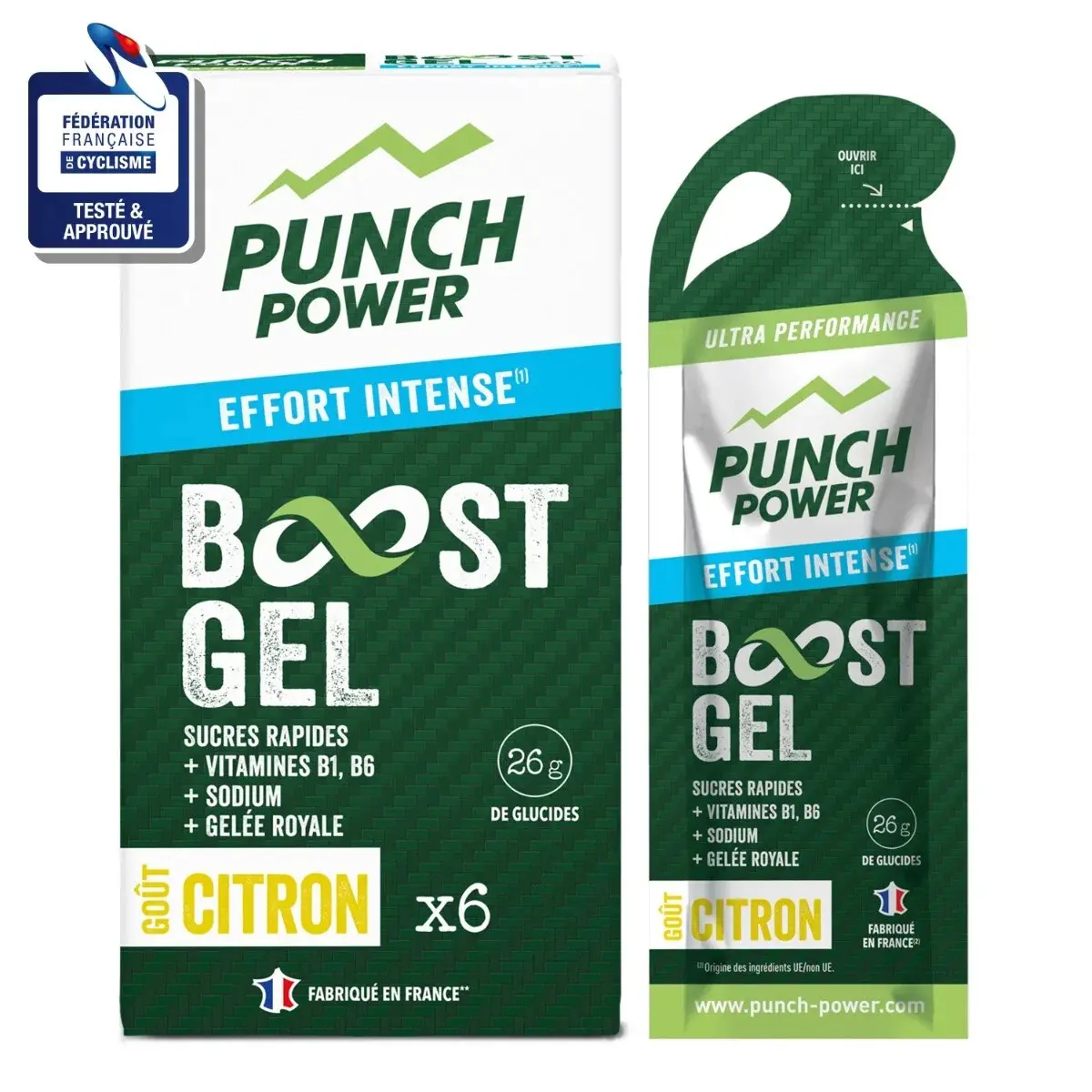 Gel énergétique Punch Power Citron (x6)