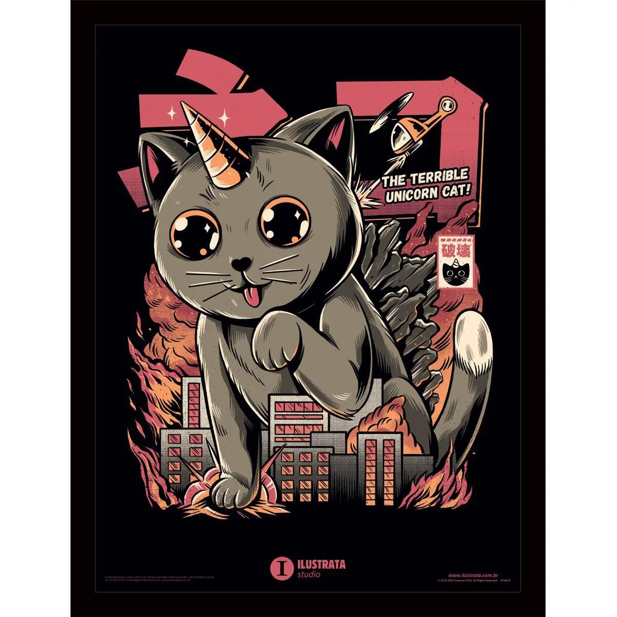 Pyramid Gris Children's Wall Decoration Ilustrata Catzilla