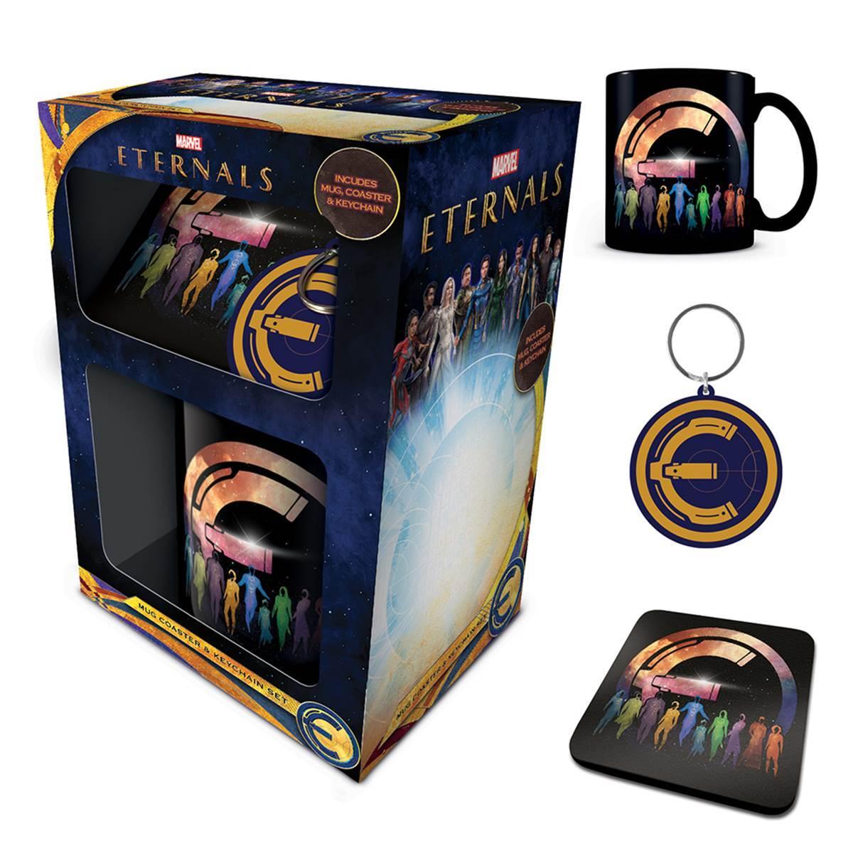 5050293856711 - Geschenkset Tasse Untersetzer und Schlüsselanhänger The Eternals