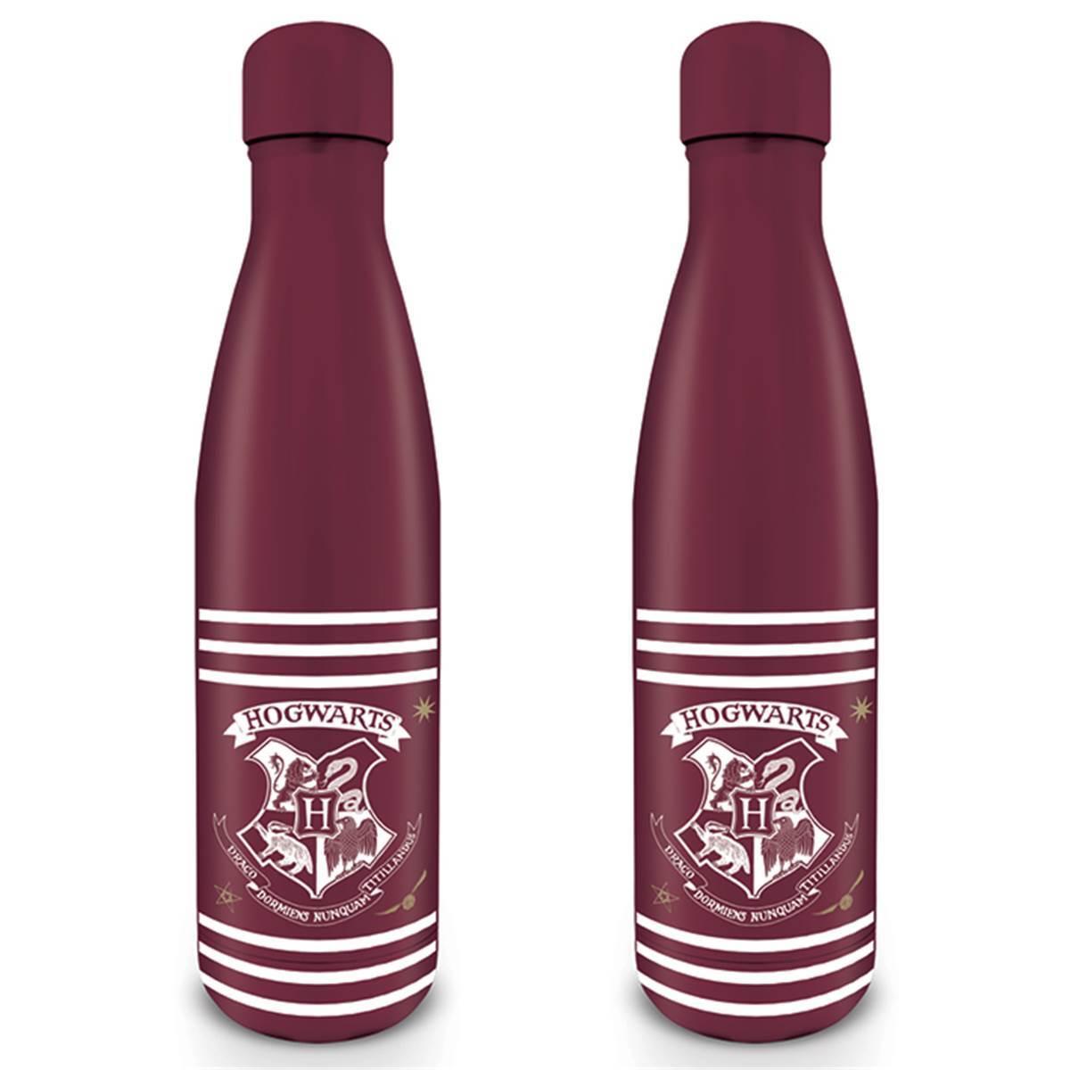 5050574254533 - HARRY POTTER (CLASSIC CREST BURGUNDY STRIPES) METAL DRINKS BOTTLE