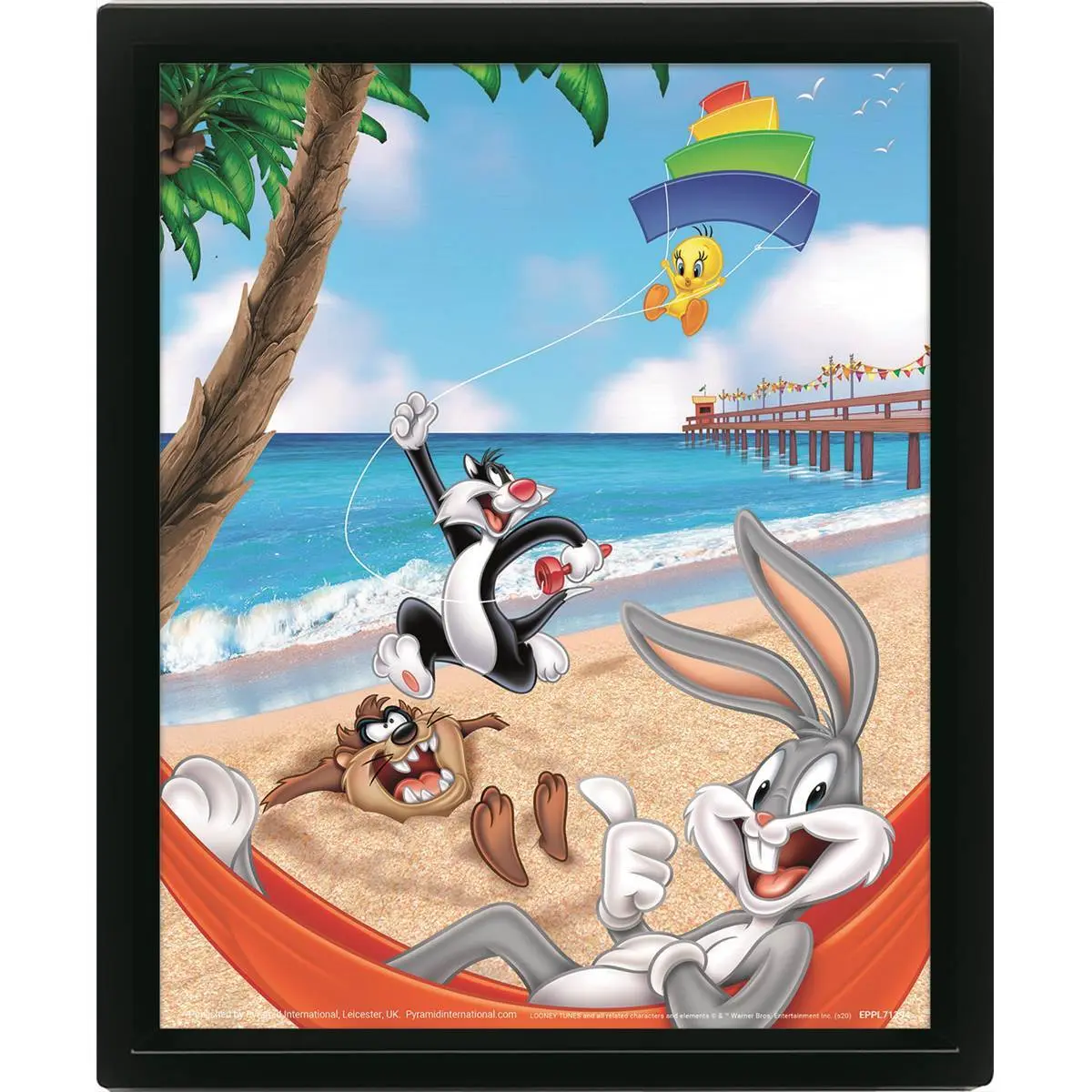 5051265891440 - Lentikularer 3d-Rahmen Looney Tunes Beach Day