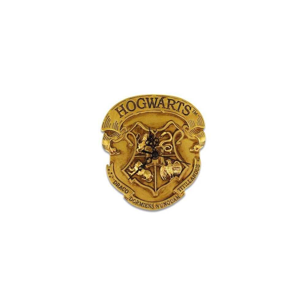 5050293864488 - - Harry Potter Wanduhr Wappen Hogwarts goldfarben aus Kunststoff batteriebetrieben