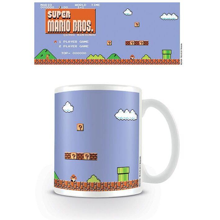 5050574244848 - - Super Mario (Retro Title) 11oz 315ml White Ceramic Mug - Becher