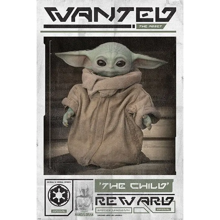 Packung mit 5 Postern Pyramid Star Wars The Mandalorian Wanted The Child