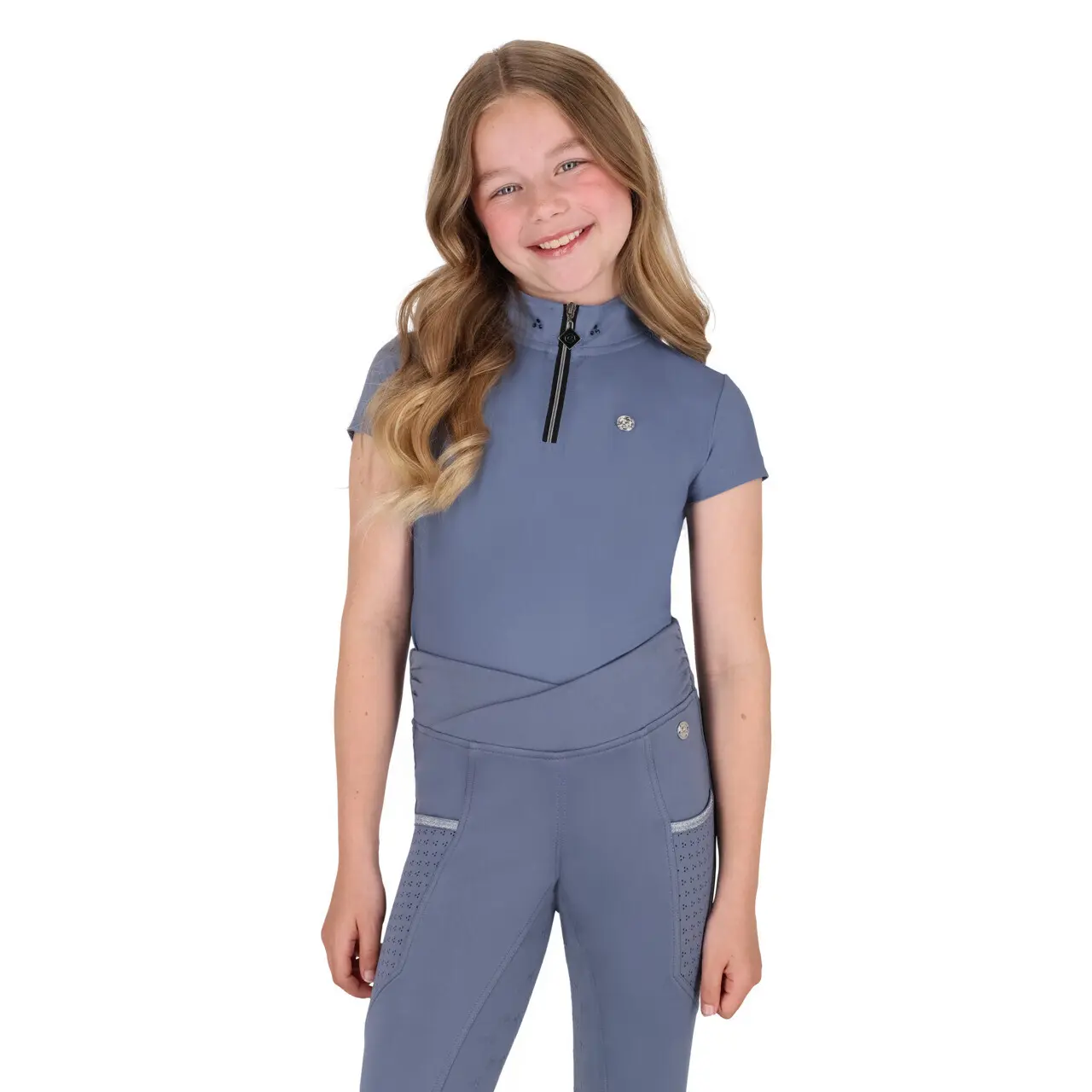 Reit-Poloshirt für Mädchen QHP Aubree