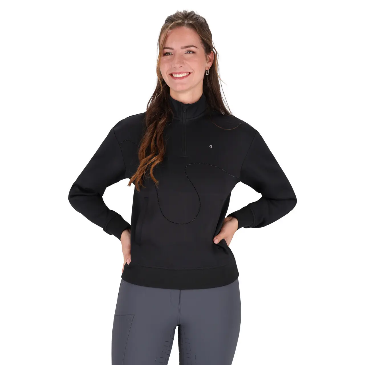 Pull 1/2 zippé femme QHP Livora