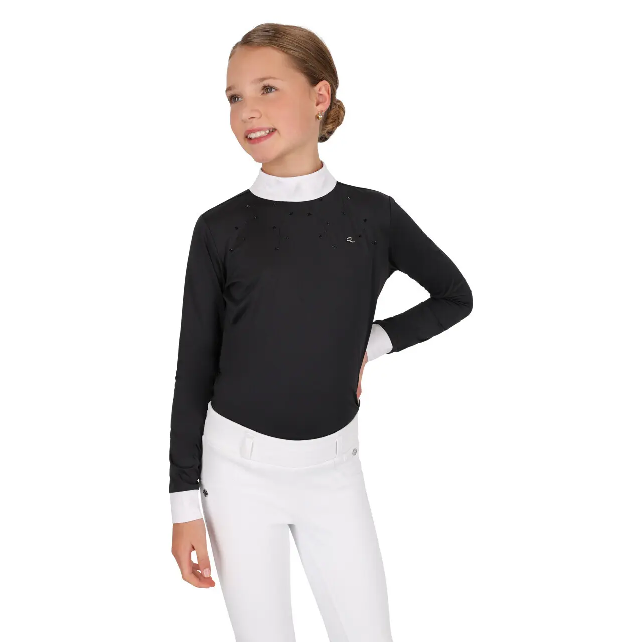 Polo de concours manches longues enfant QHP Amilara