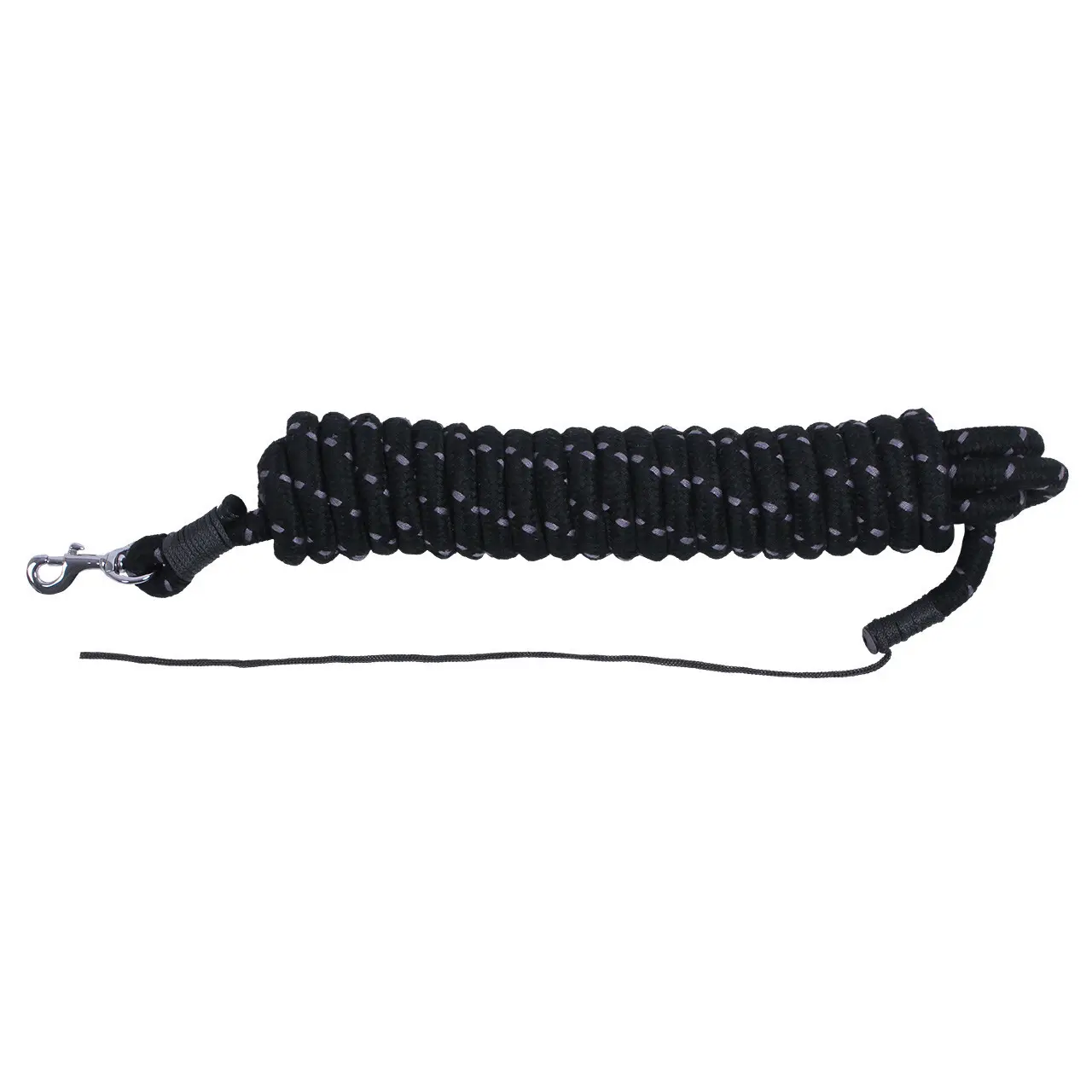 Qhp Noir Guide Lanyard For Horses 6,8 M