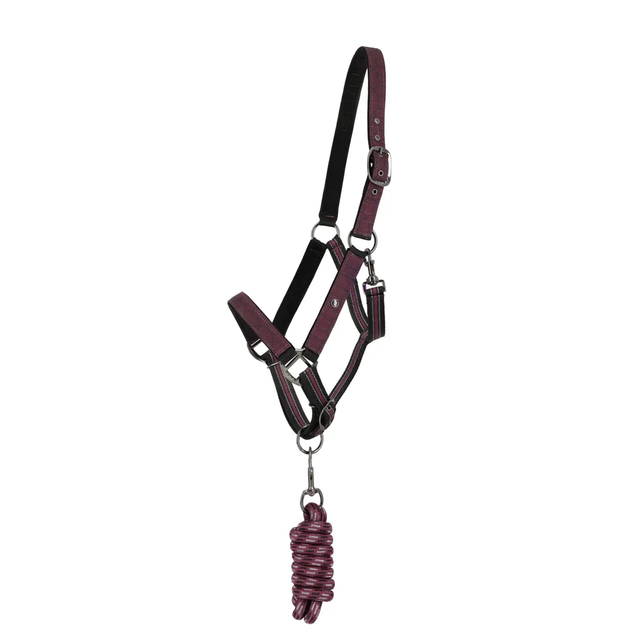 Qhp Rouge Halter And Lead Rope Set