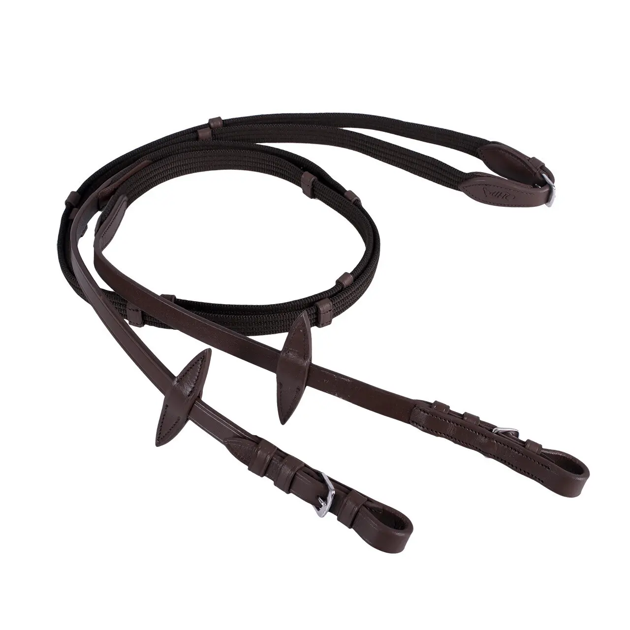 Qhp Marron Canvas Reins For Horses Web