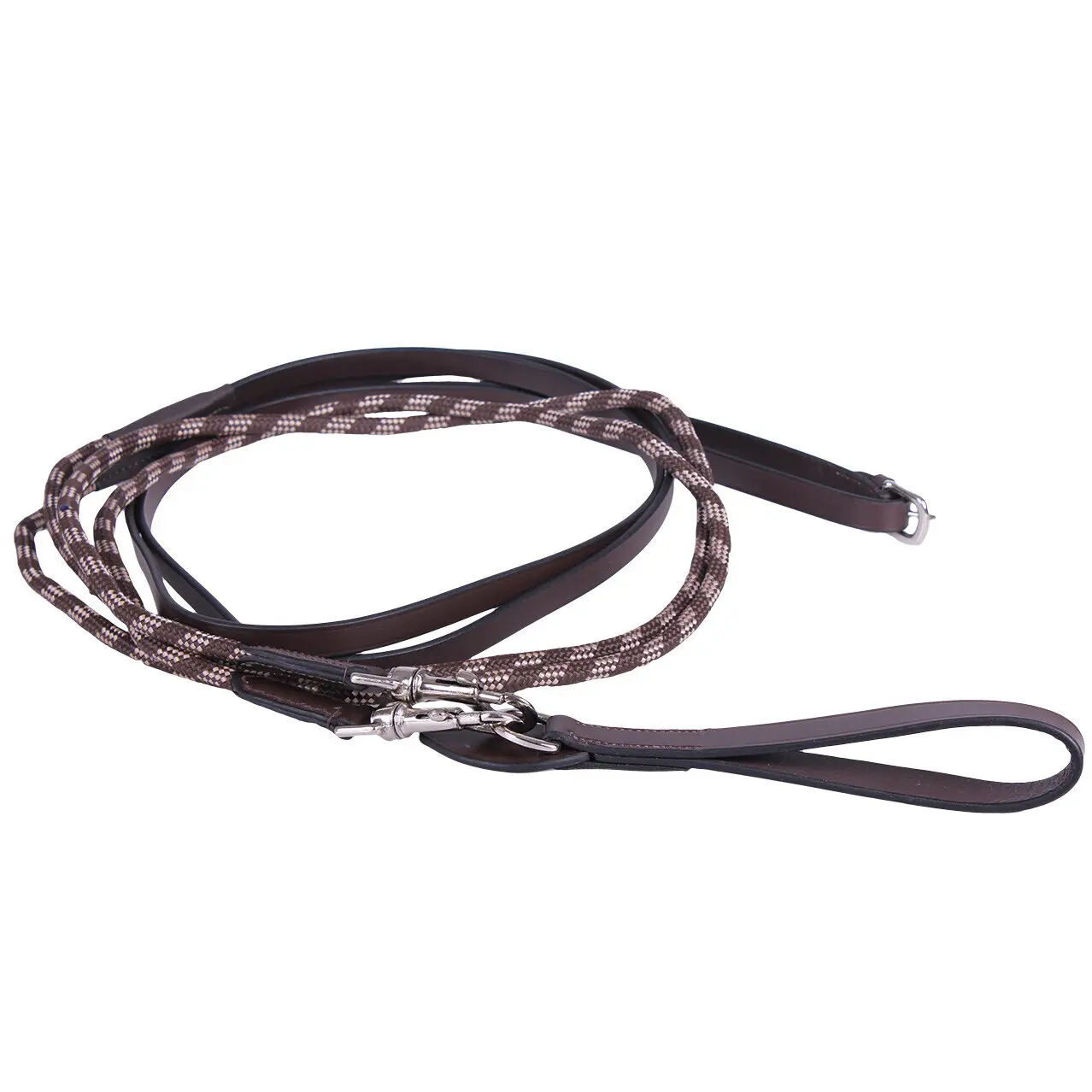 Qhp Marron German Horse Reins Luxe