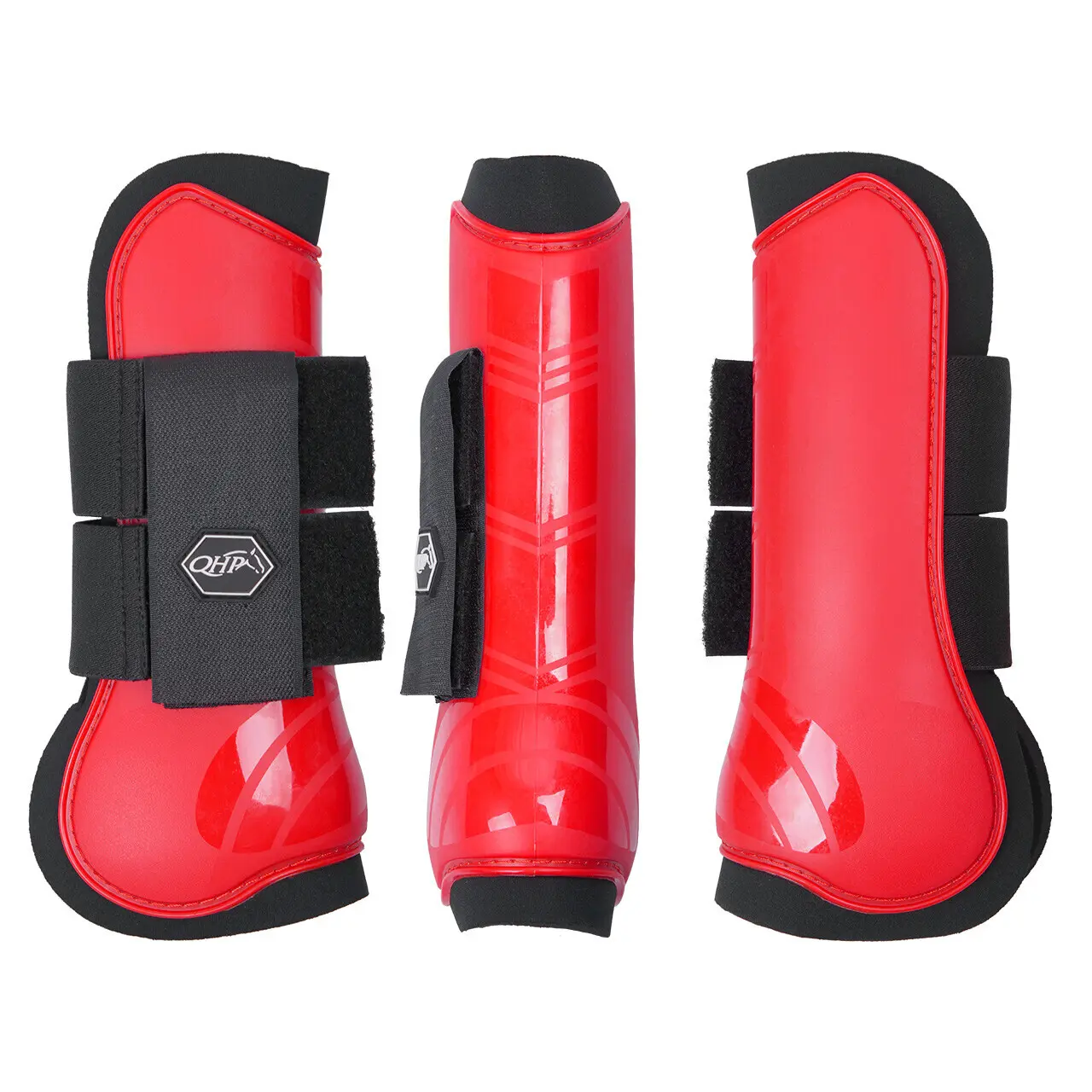 Qhp Rouge Front Gaiters For Open Horses