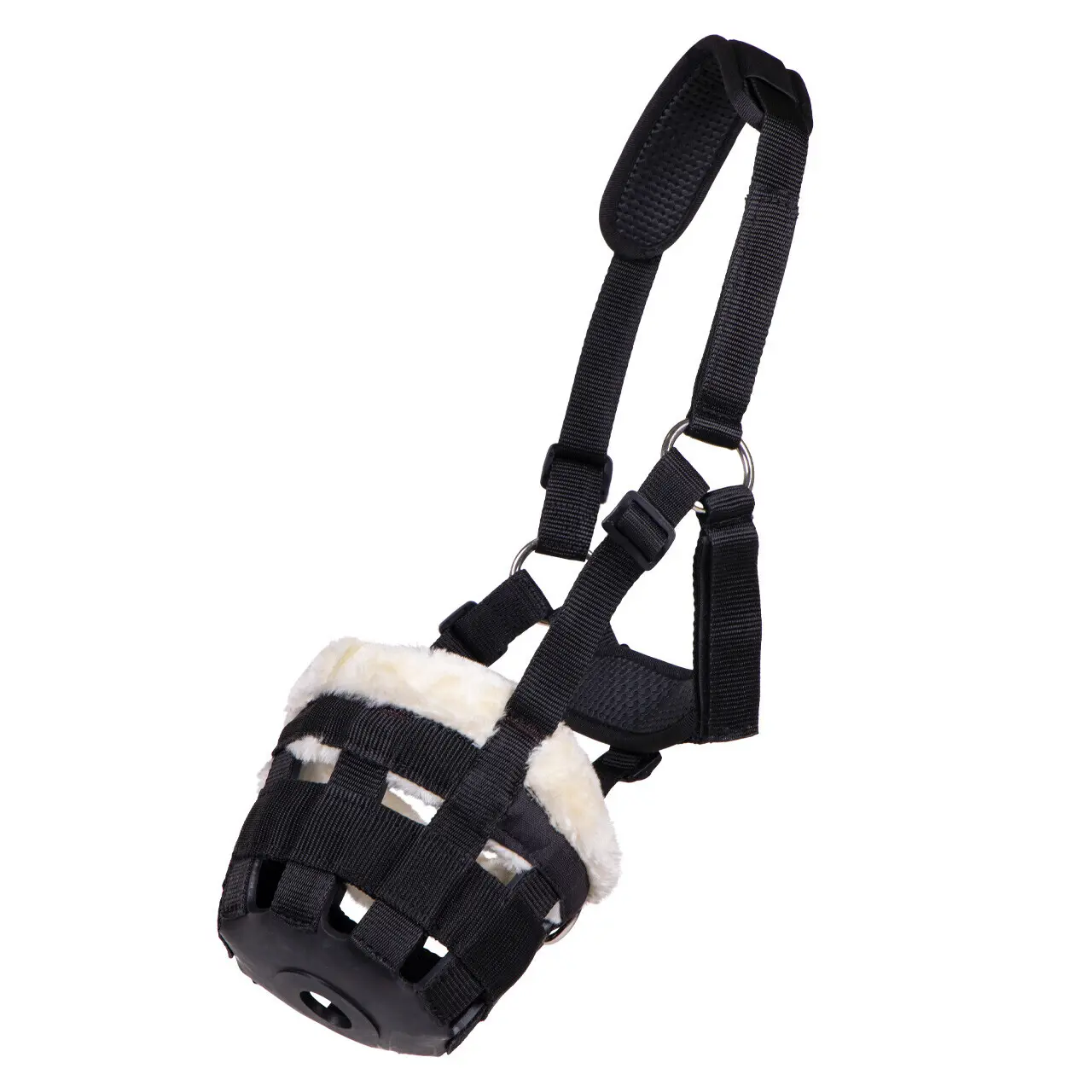 Qhp Noir Horse Muzzle With Lanyard