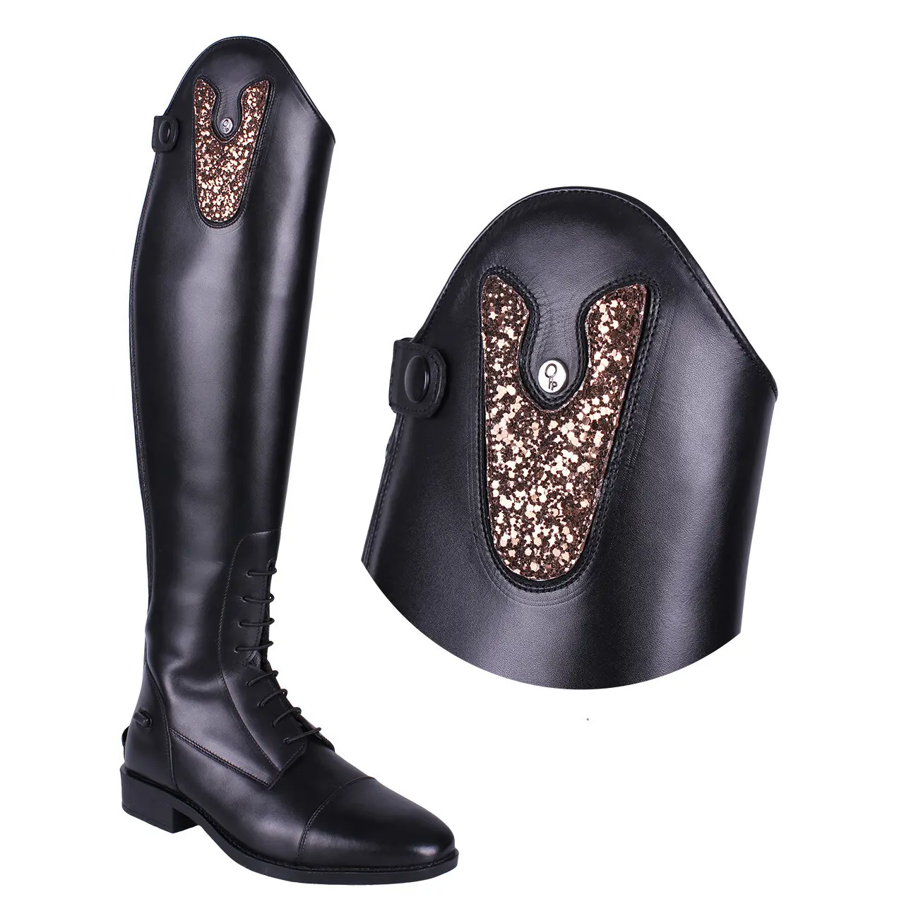 Qhp Noir Exchangeable Tops For Riding Boots Sasha Sparkle