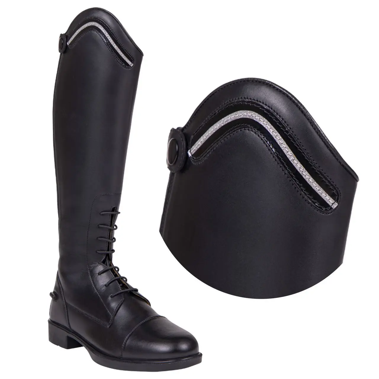 Qhp Women's Argenté Riding Boot Accessory Jaimy Shine