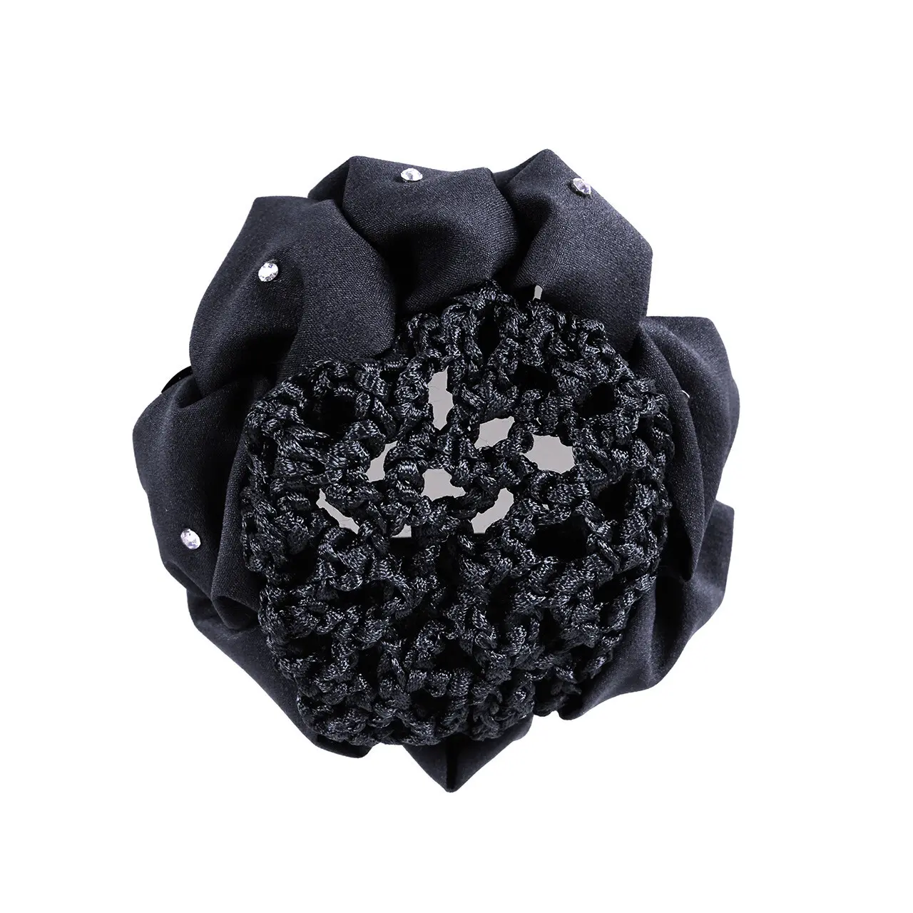 Qhp Women's Noir Hair Net For Flower