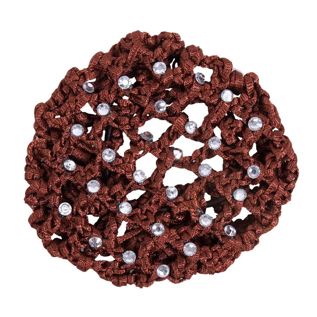 Qhp Women's Marron Hair Net For Diamond