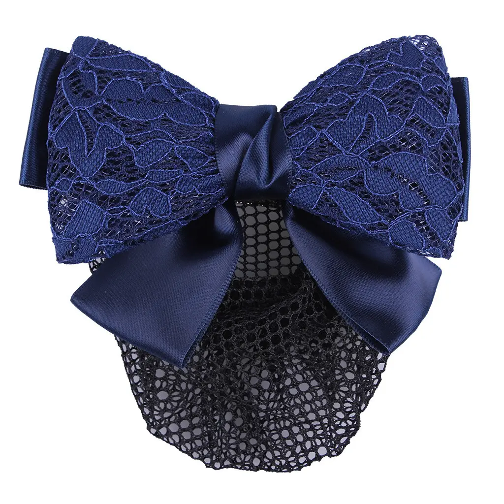 Qhp Women's Bleu Hair Net For Bun Lace