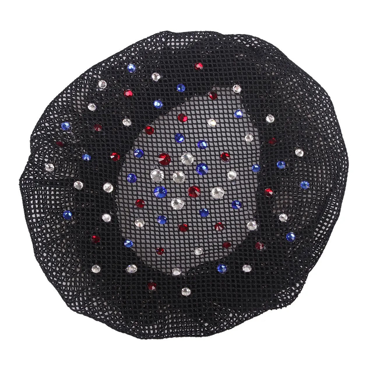 Qhp Noir Fishnet For Bun Rhinestone