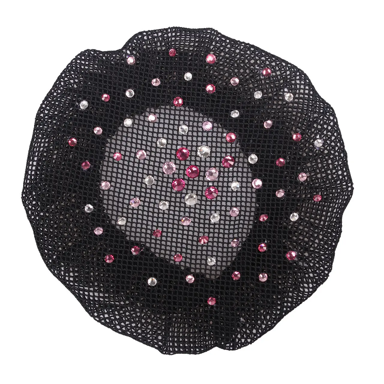 Qhp Noir Fishnet For Bun Rhinestone