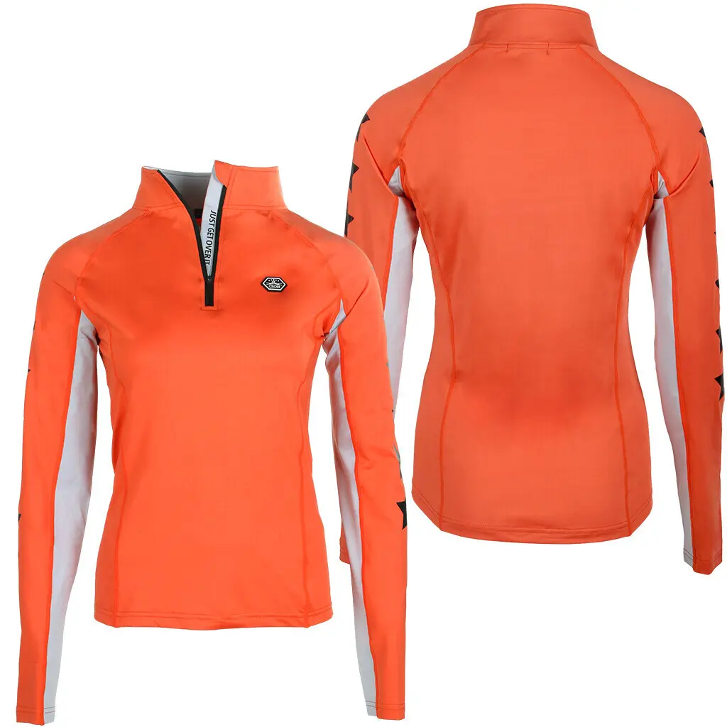 Qhp Orange Kid's Riding Jersey Vegas
