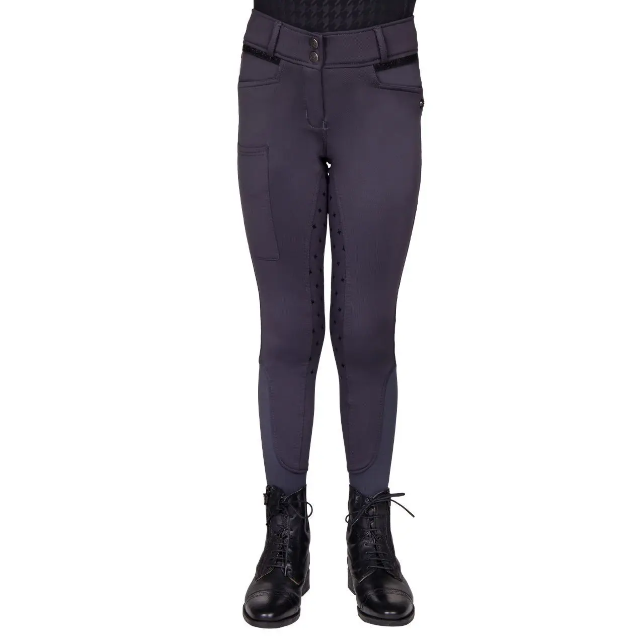 Meilleurs prix pour Pantalon équitation full grip fille QHP Fayen Jr