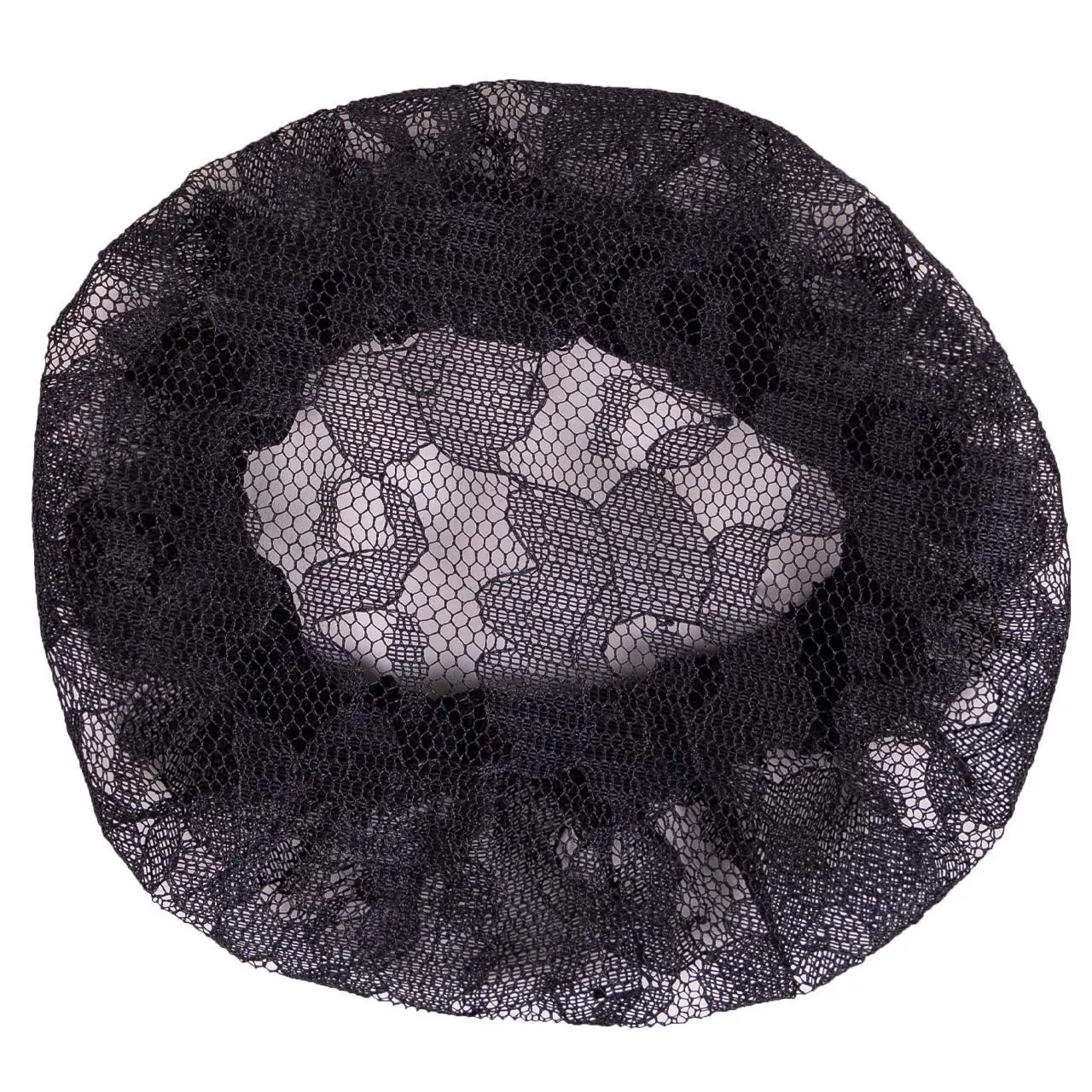Qhp Women's Noir Lace Hair Net Perle