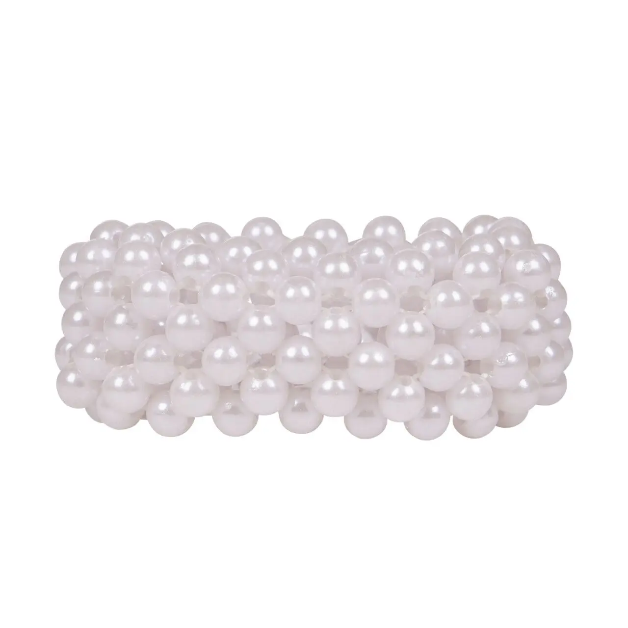 Qhp Women's Blanc Hair Elastics For Beads