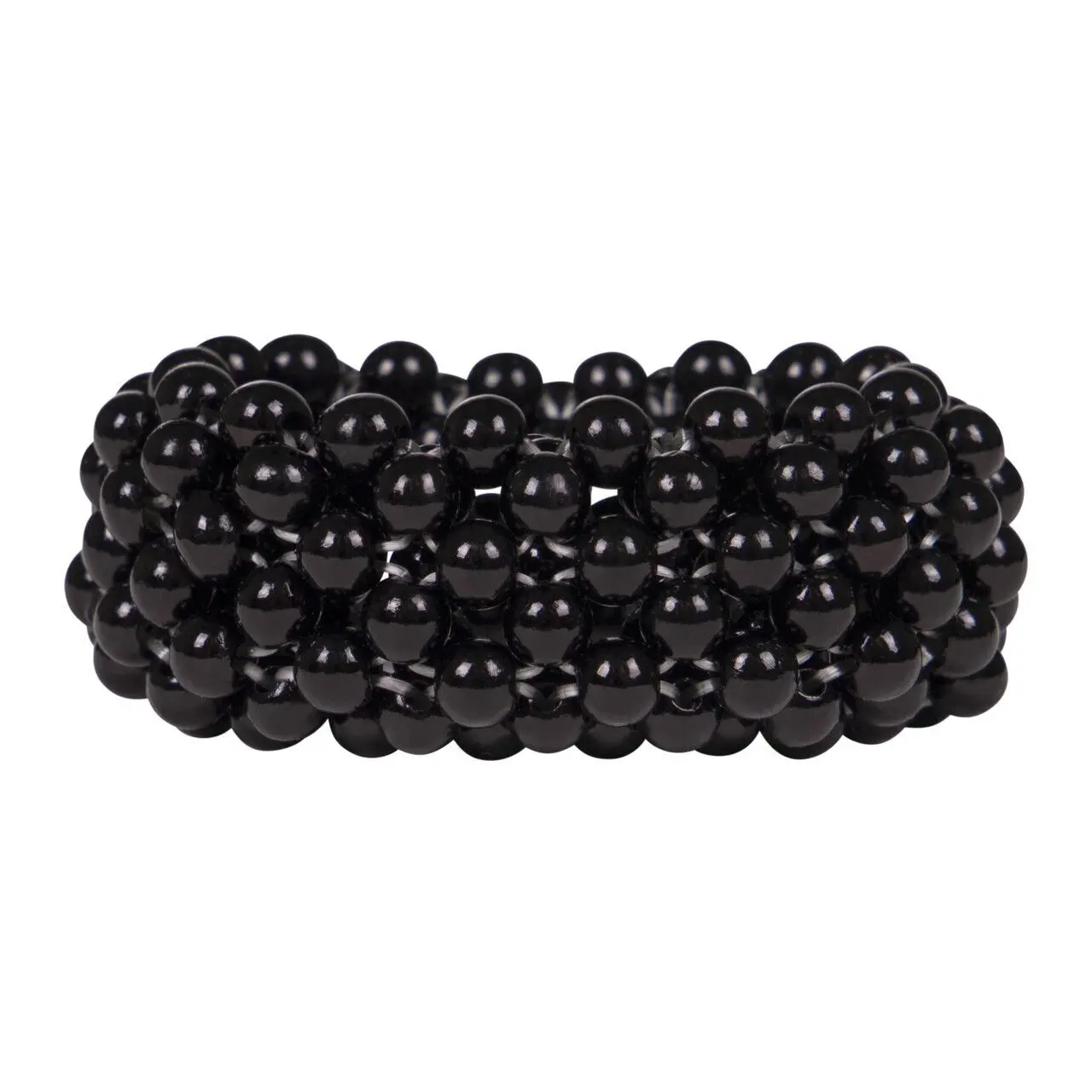 Qhp Women's Noir Hair Elastics For Beads