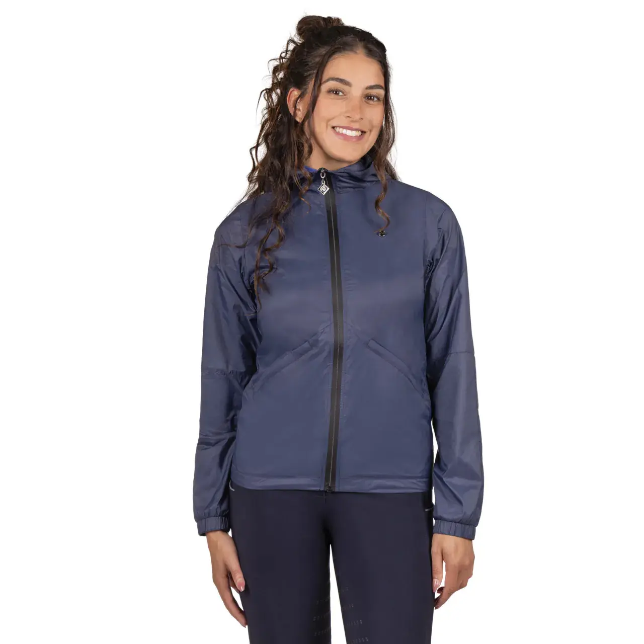 Qhp Bleu Veste Imperméable Équitation Femme Nyomi