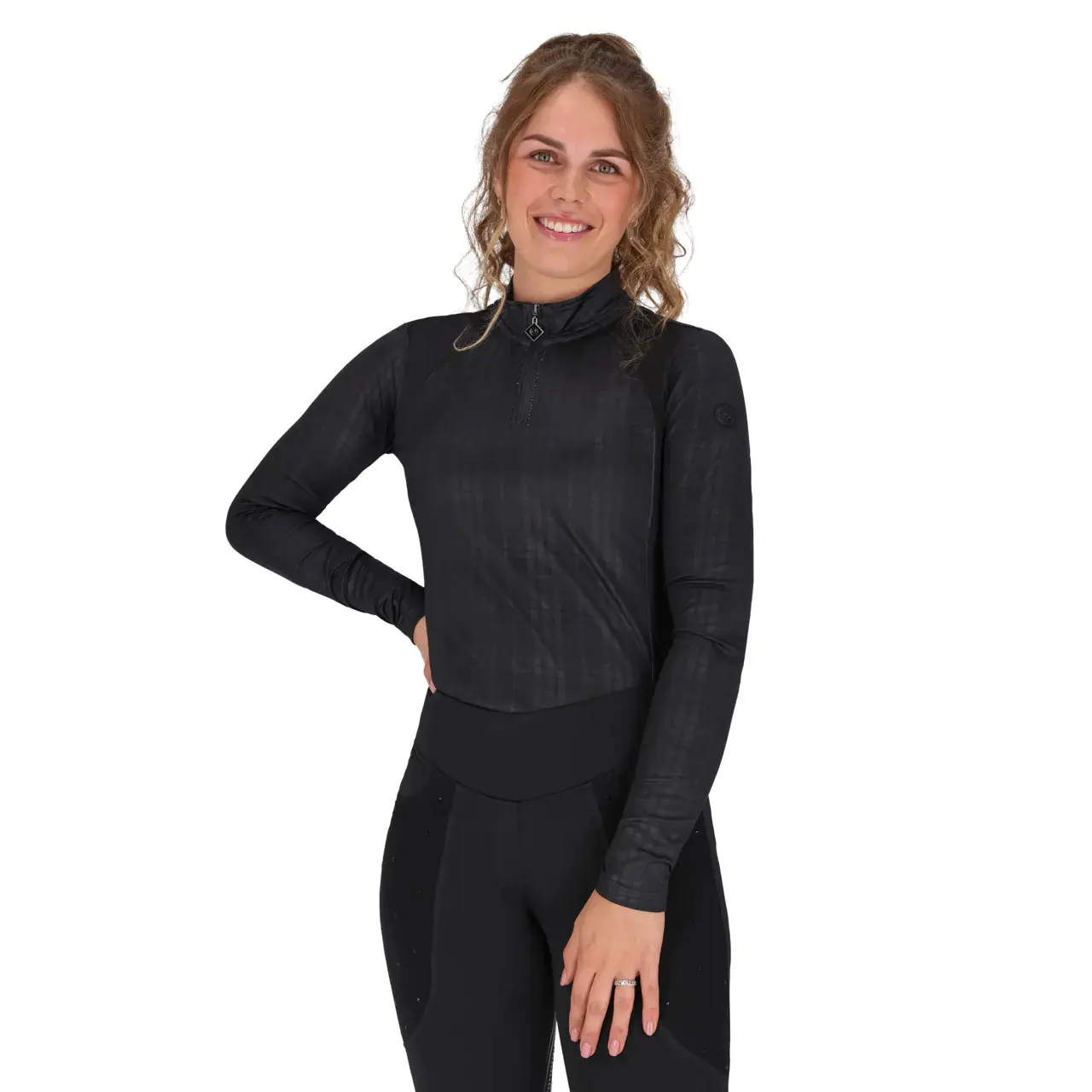 Qhp Noir Riding Polo Long Sleeves Woman Zahra