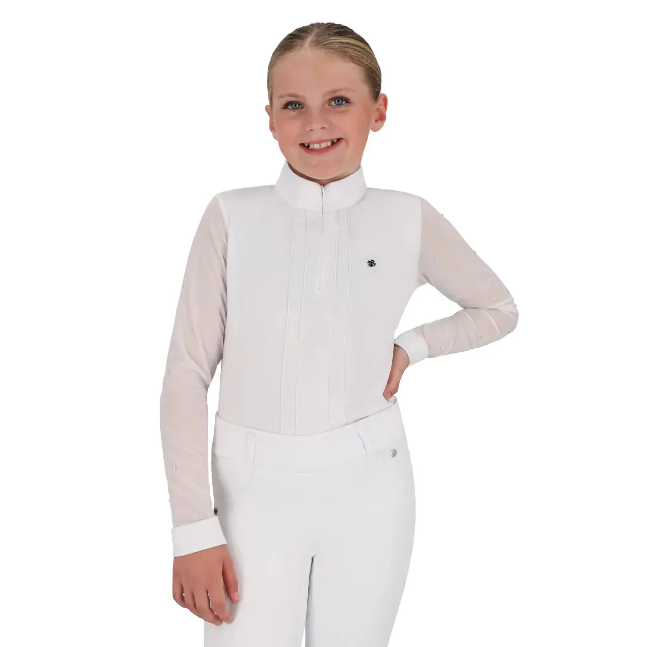 Polo de concours manches longues fille QHP Sennah