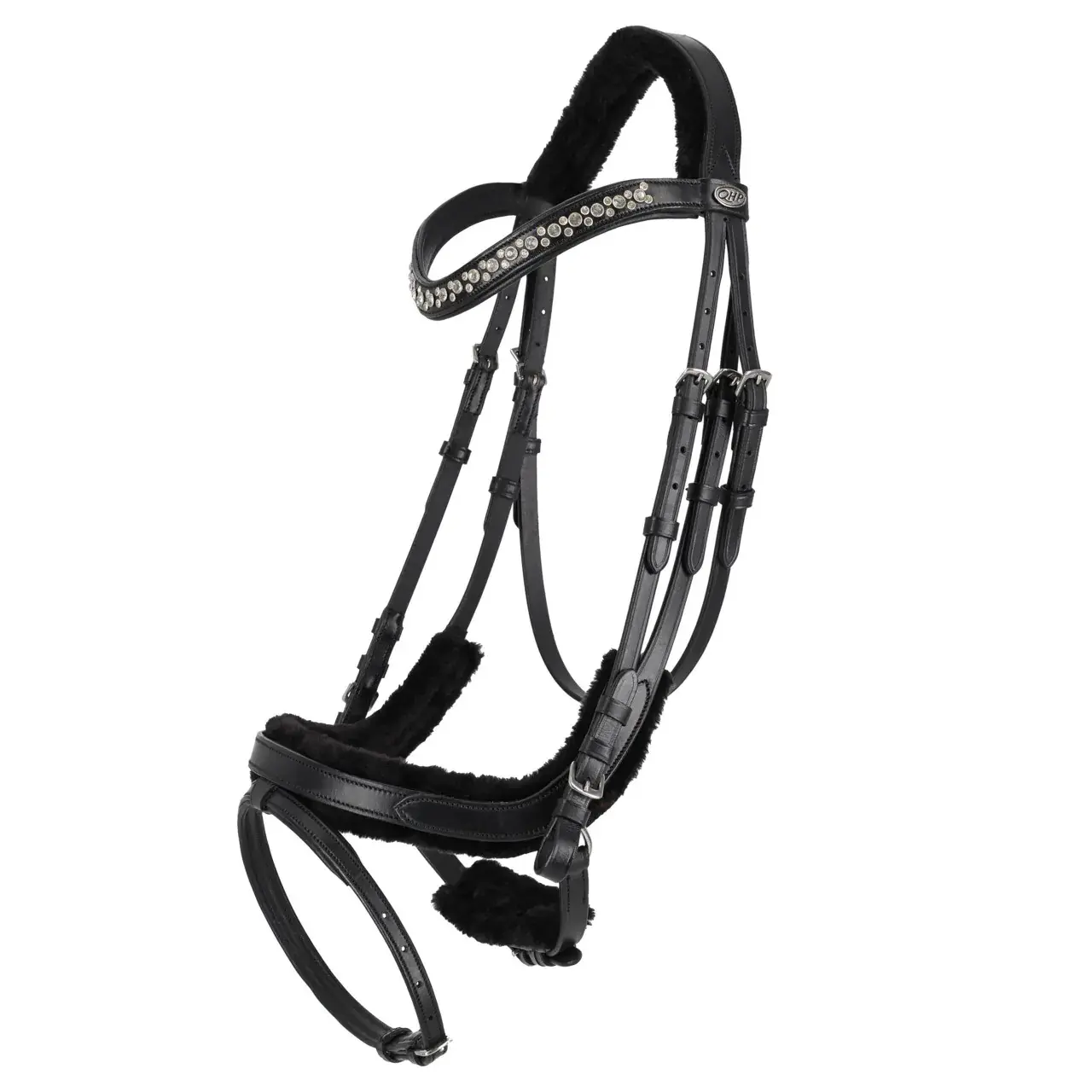 Qhp Noir Riding Bridle Sensisoft