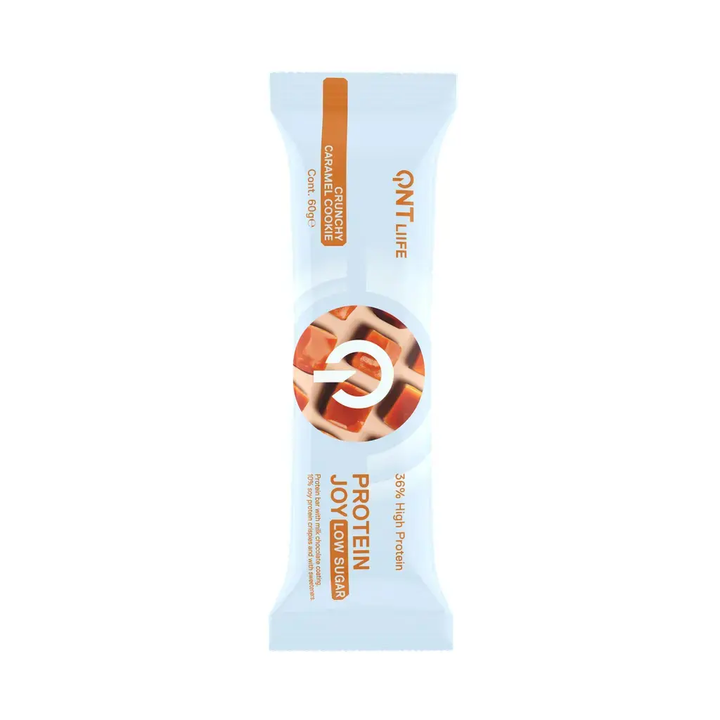 Karamell-Protein-Nahrung QNT Protein Joy 36% Low Sugar Crunchy Caramel Cookie Dough