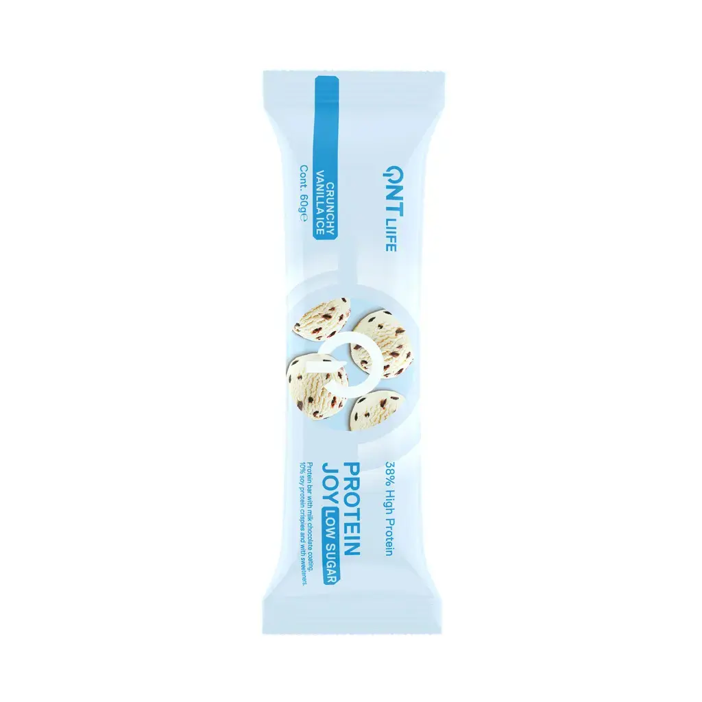Karamell-Protein-Nahrung QNT Protein Joy 36% Low Sugar Crunchy Vanilla Ice