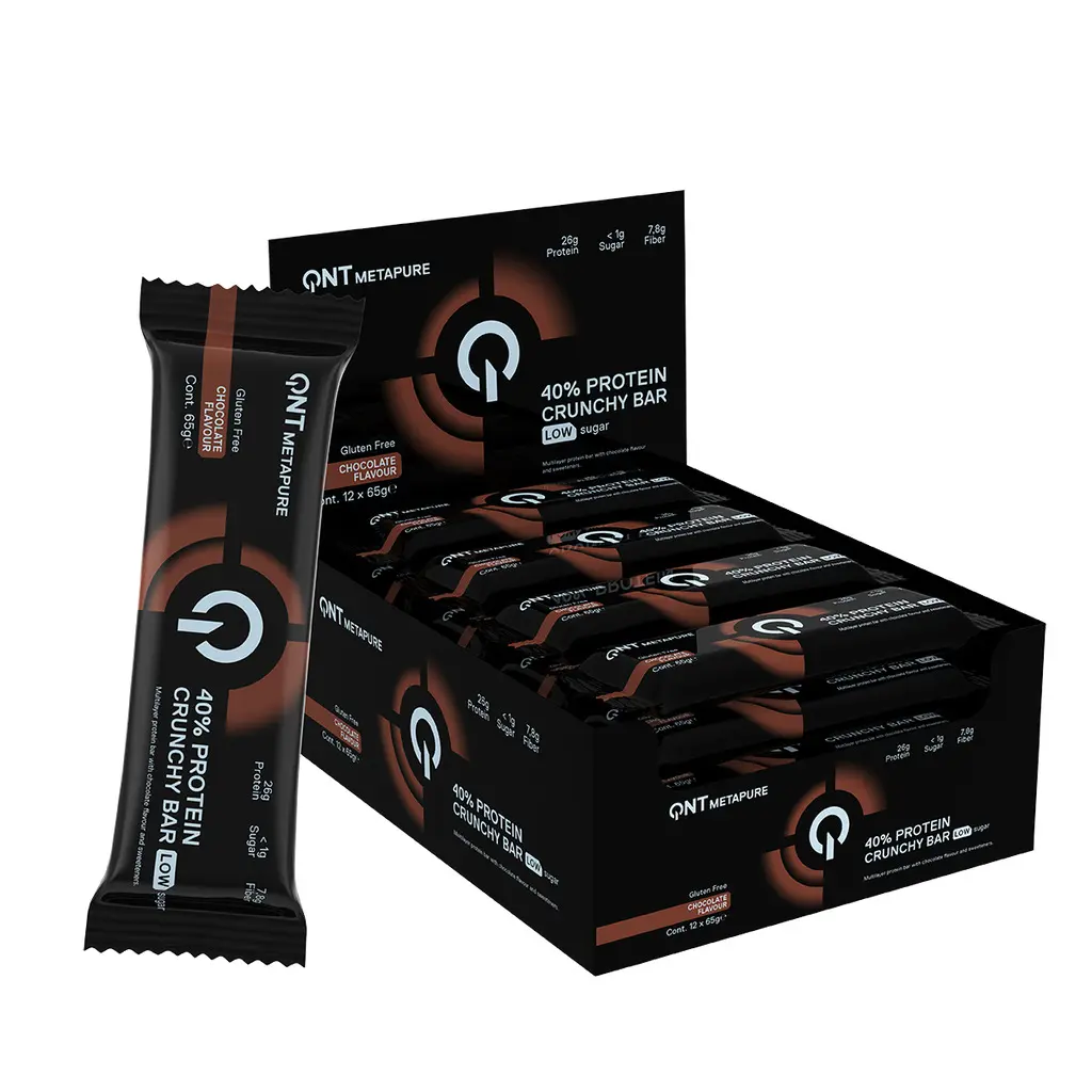 Nutrizione proteica al cioccolato QNT Metapure 40% Protein Crunchy Bar Low Sugar