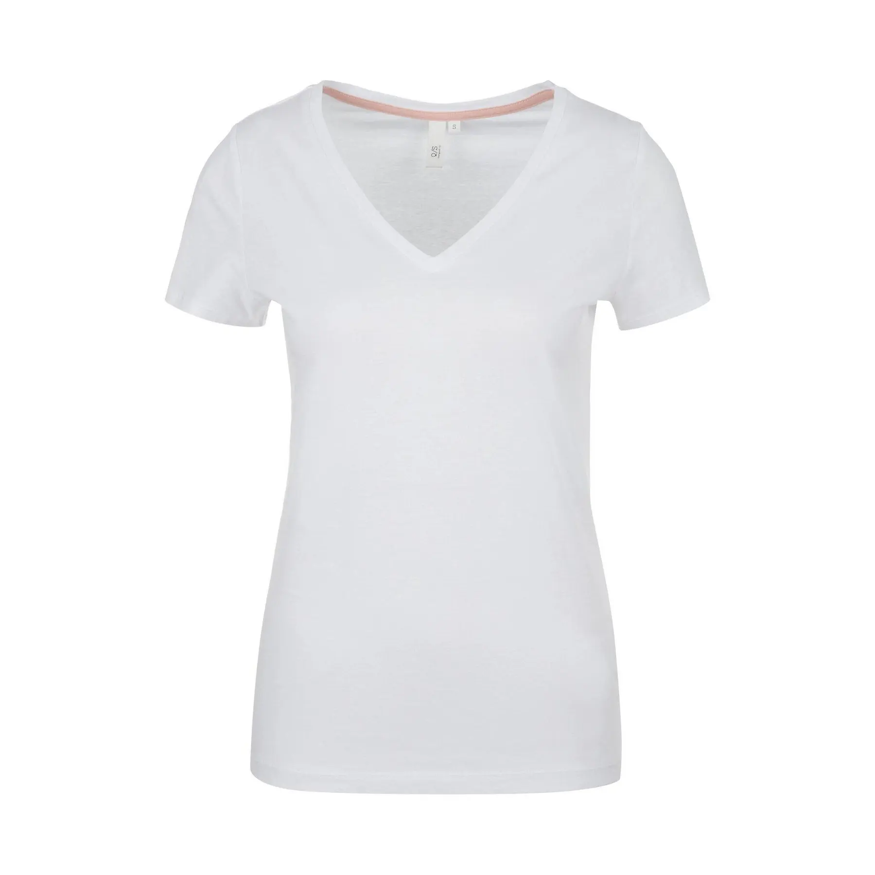 T-Shirt aus Baumwolljersey mit V-Ausschnitt für Damen QS
