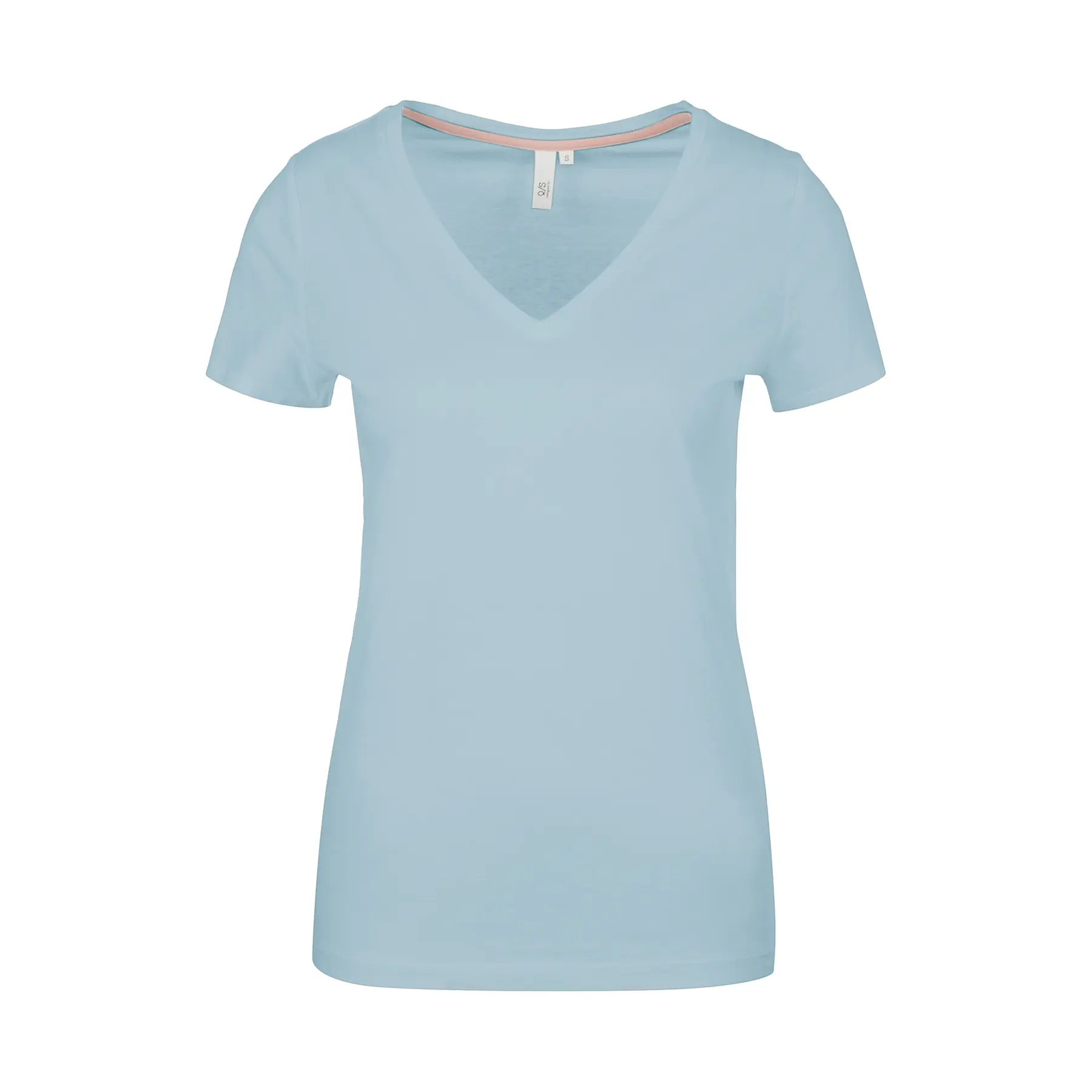 T-Shirt aus Baumwolljersey mit V-Ausschnitt für Damen QS