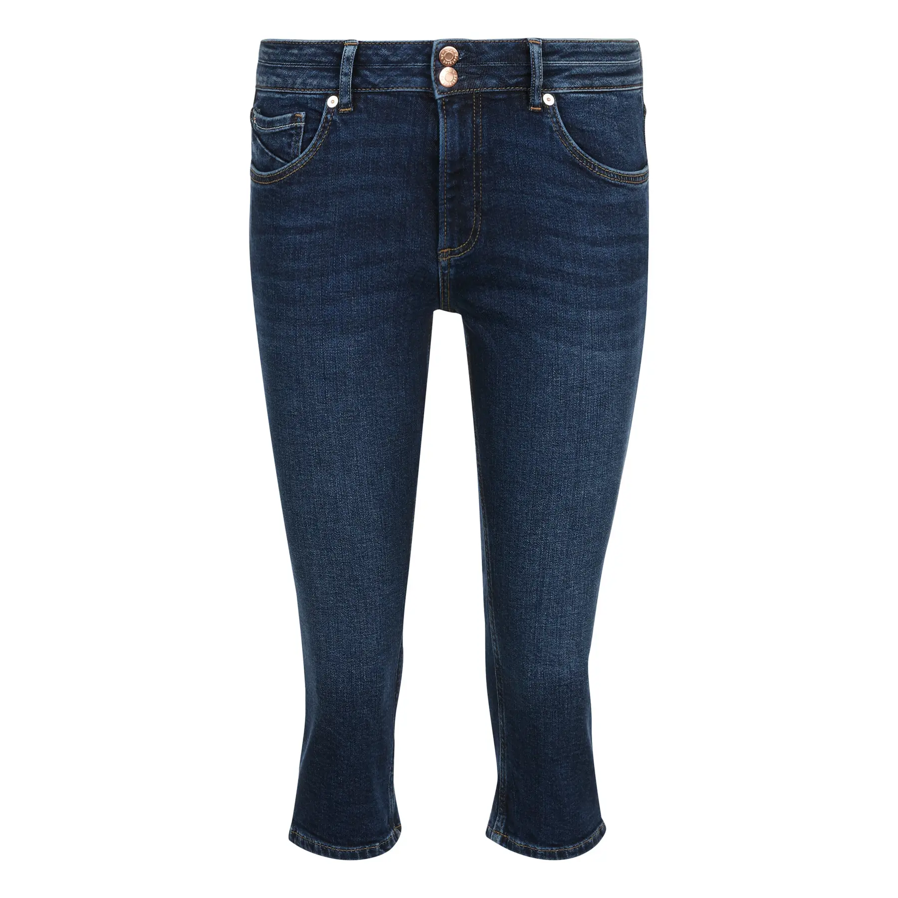 Damen Slim 3/4 Jeans Ausgewaschen QS