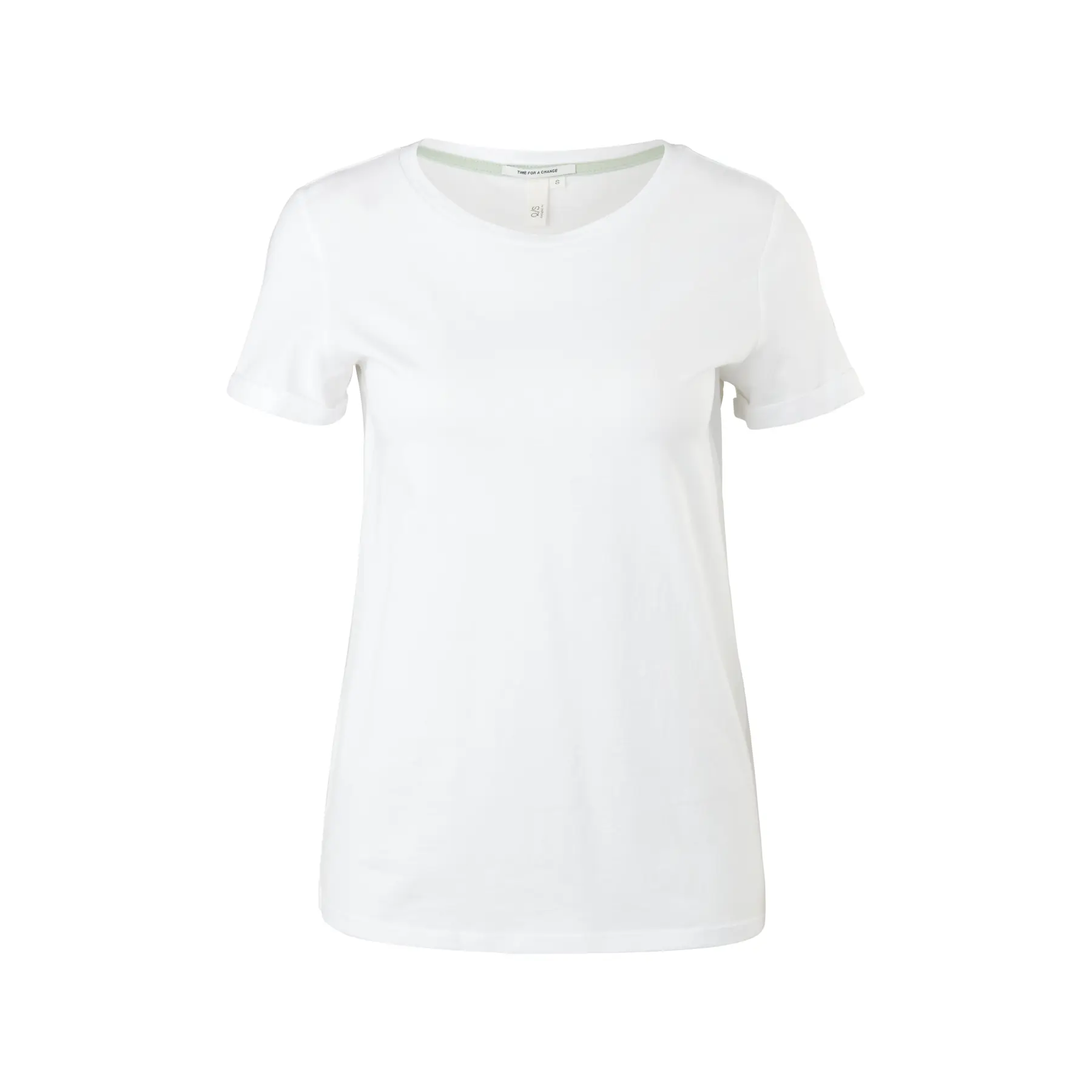 Katoenen dames-T-shirt met ronde hals QS