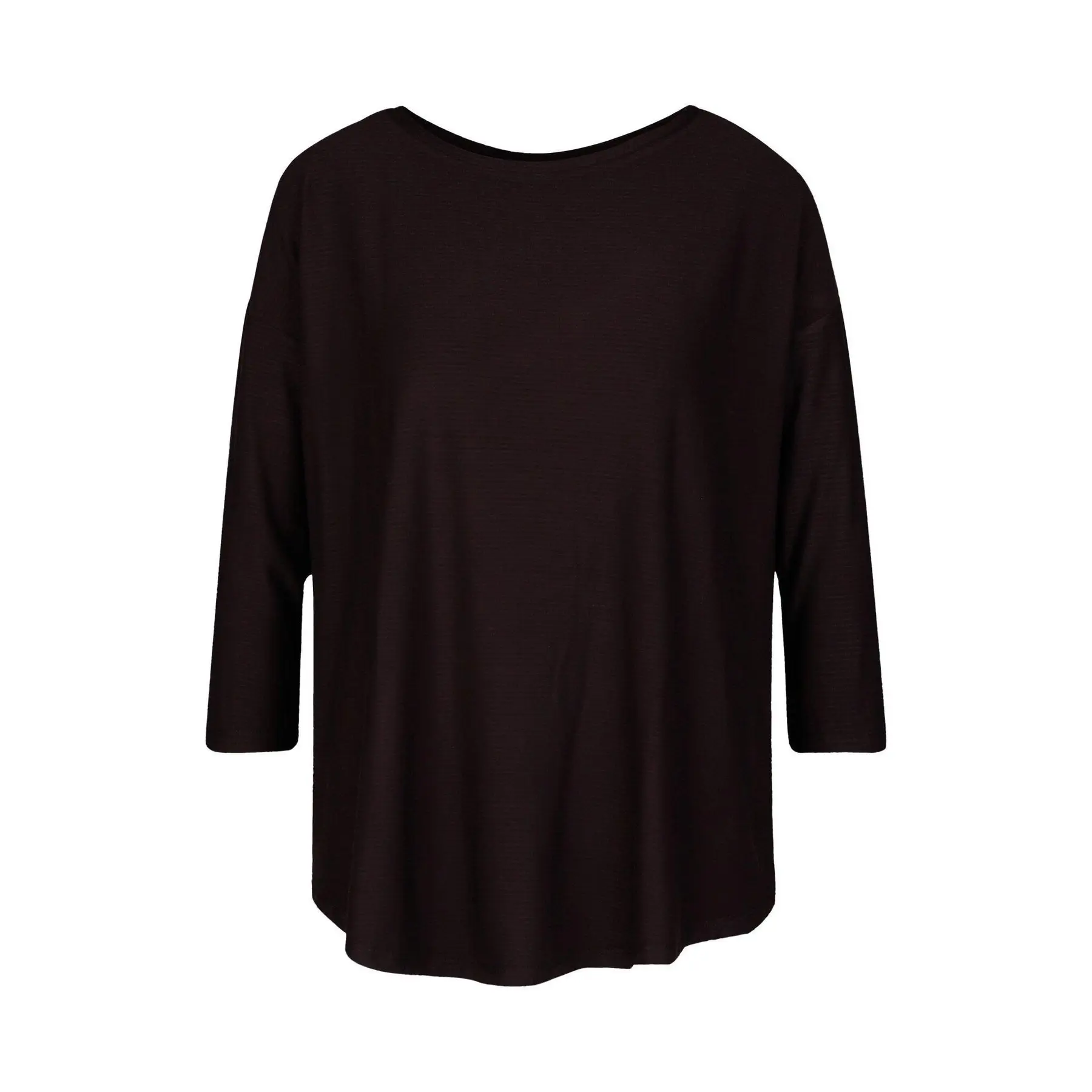 Langärmliges Jacquard-T-Shirt mit 3/4-Ärmeln und Flauschigen Schultern für Damen QS